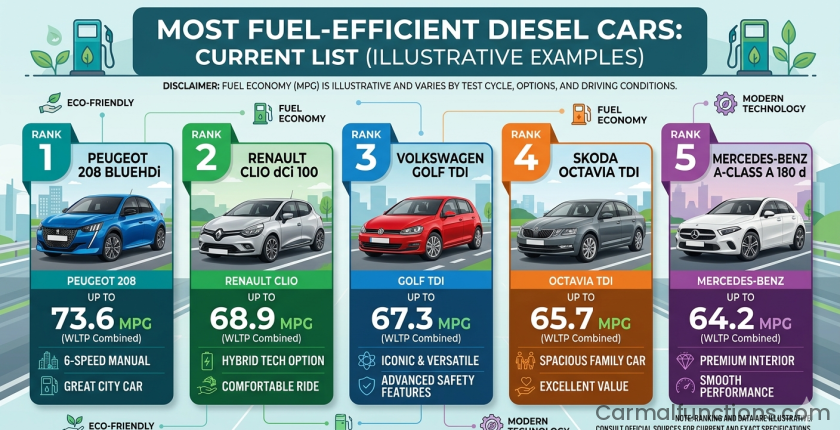 Most Fuel-Efficient Diesel Cars: Current List