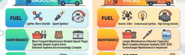 What is the difference between diesel and gasoline? Fuel, maintenance, and costs.