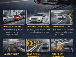 Why do blind spot warning systems give false alarms?