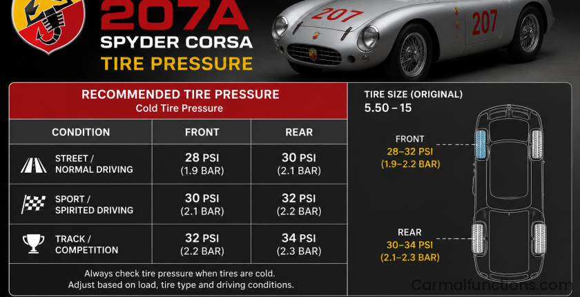 Abarth 207A Spyder Corsa Tire Pressure