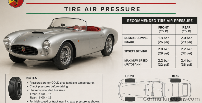 Abarth 216A Spyder Tire Air Pressure