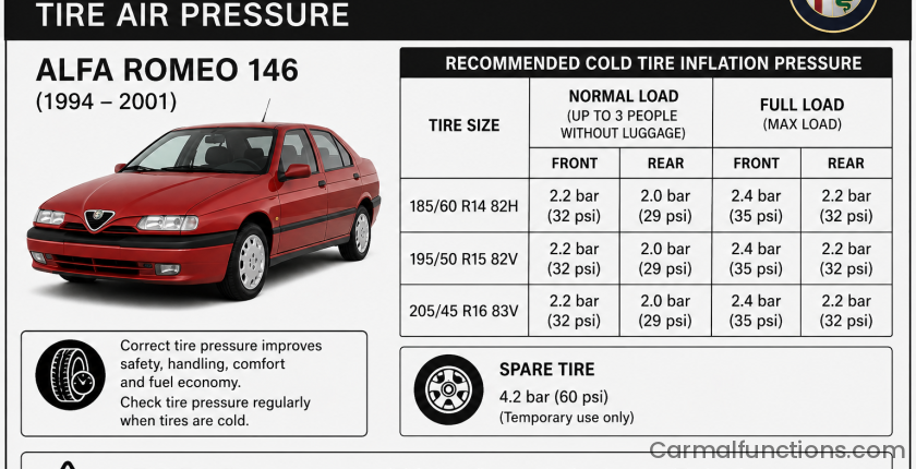 Alfa Romeo 146 Tire Air Pressure