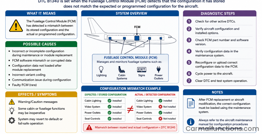 B1340 Fuselage Module Configuration Error