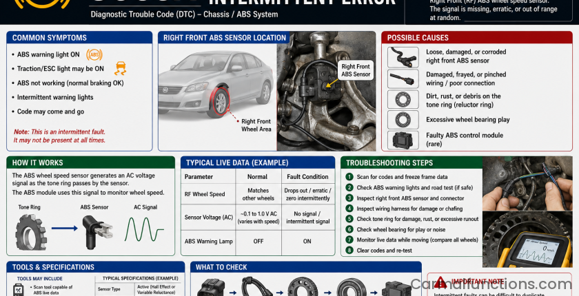 C003A Right Front ABS Sensor Intermittent Error