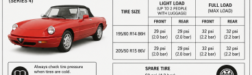 Tire Air Pressure for 1995 Alfa Romeo Spider