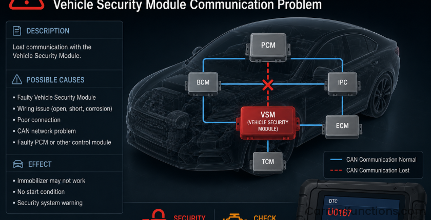 U0167 Vehicle Security Module Communication Problem